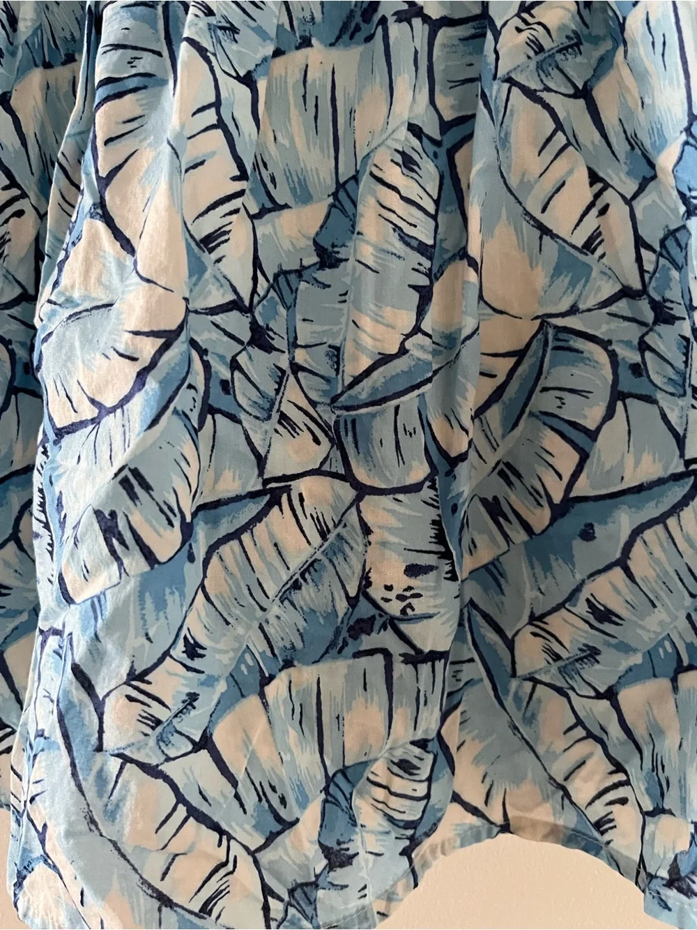 Janie and Jack Blue Tropical Palm Leaf Flutter Sleeve Dress 4 Cotton Summer